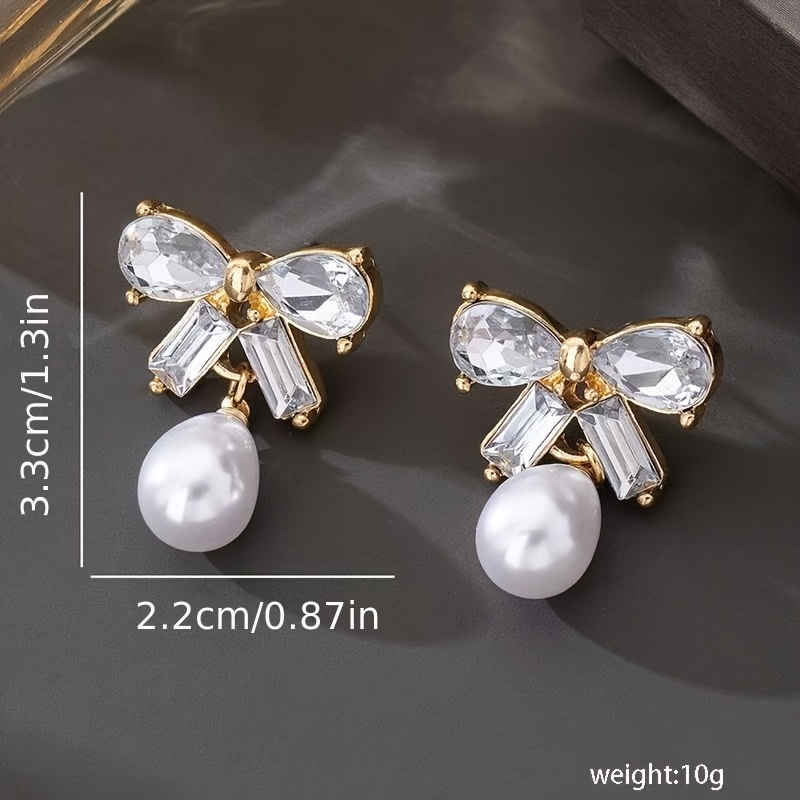Women's French Light Luxury Bow Drop Earrings, Elegant Gift